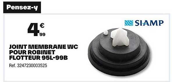 JOINT MEMBRANE WC POUR ROBINET FLOTTEUR 95L-99B