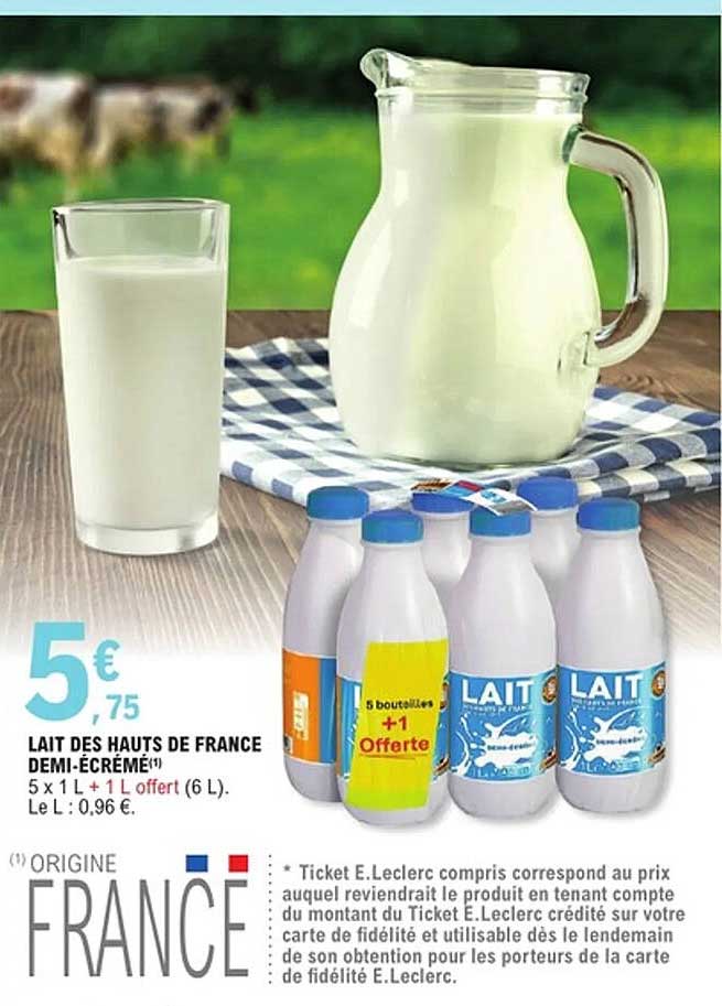 LAIT DES HAUTS DE FRANCE DEMI-ÉCRÉMÉ