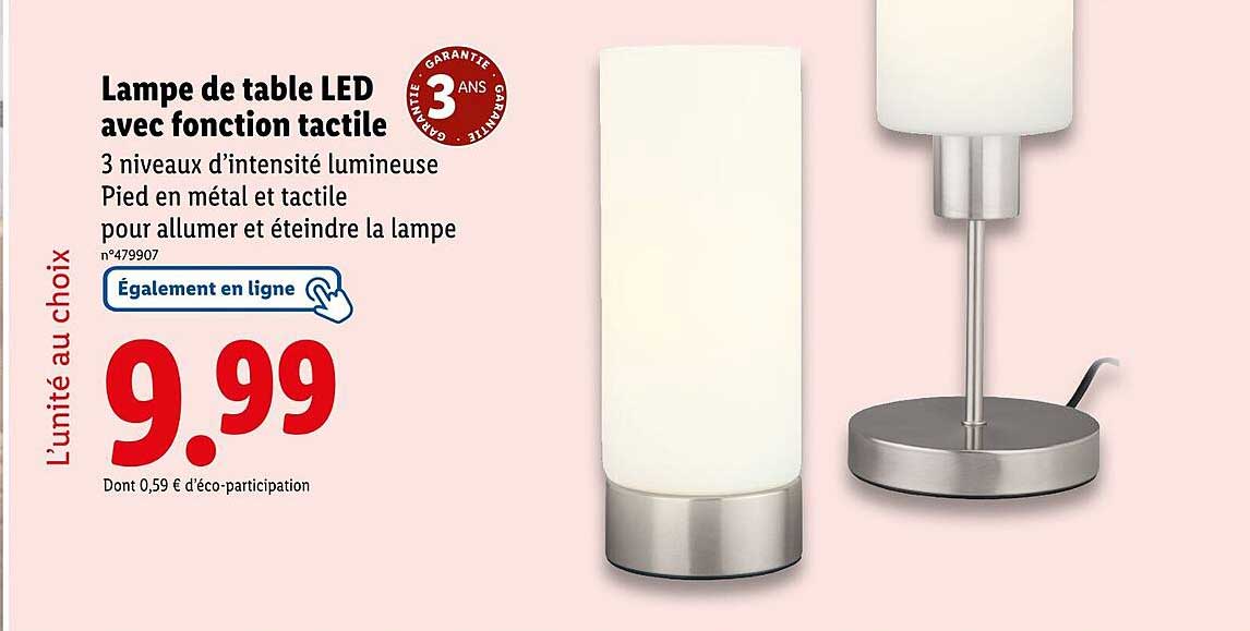 Lampe de table LED avec fonction tactile
