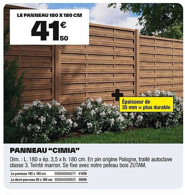 LE PANNEAU 180 X 180 CM