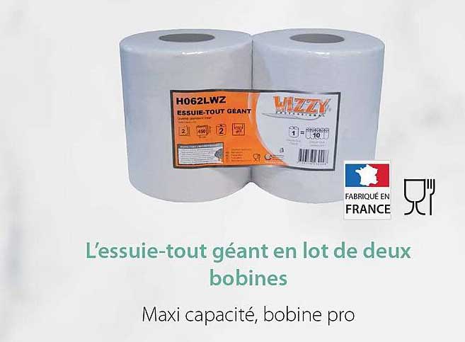 L’essuie-tout géant en lot de deux bobines