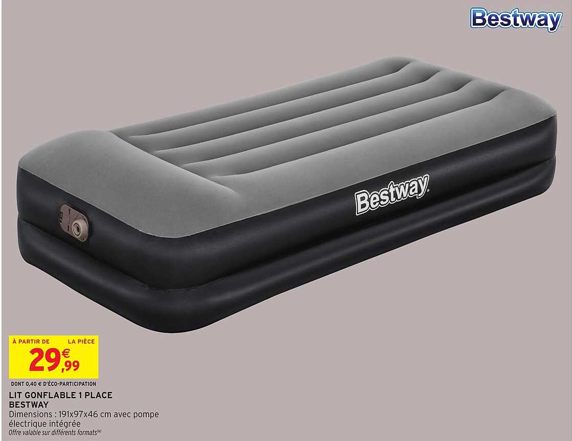 LIT GONFLABLE 1 PLACE BESTWAY