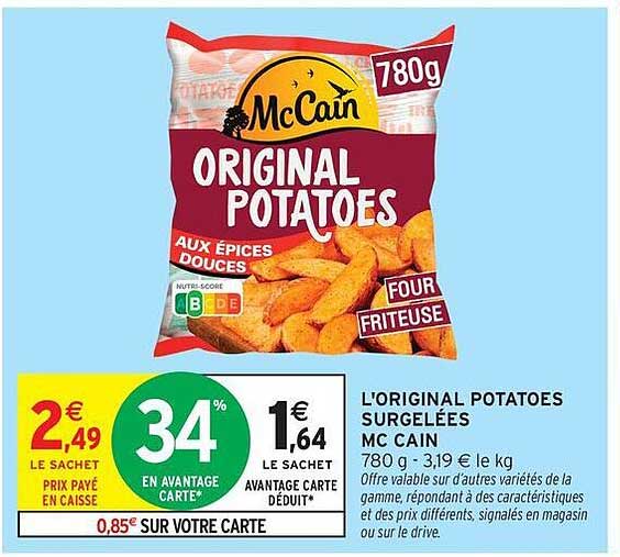 L'ORIGINAL POTATOES SURGELEES MC CAIN 780g