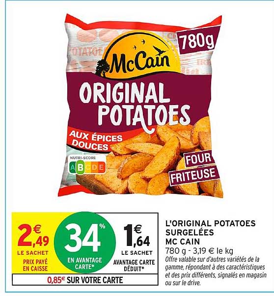 L'ORIGINAL POTATOES SURGELÉES MC CAIN