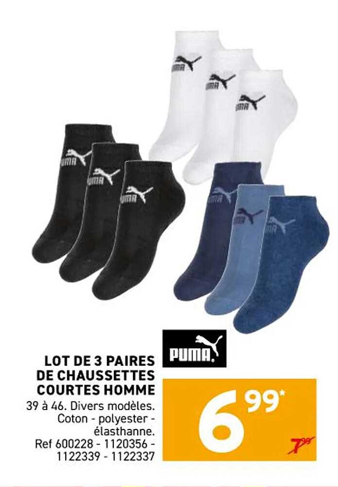 LOT DE 3 PAIRES DE CHAUSSETTES COURTES HOMME