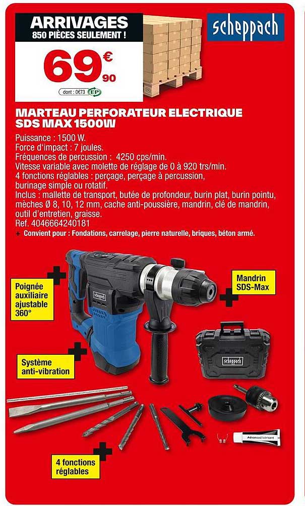 MARTEAU PERFORATEUR ELECTRIQUE SDS MAX 1500W