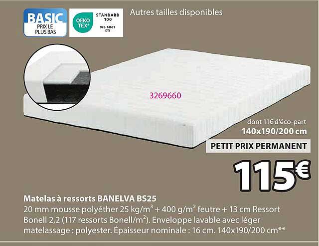 Matelas à ressorts BANELVA BS25