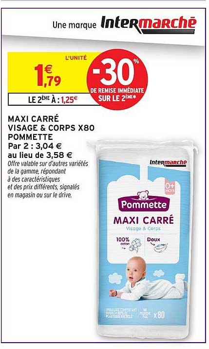 MAXI CARRÉ VISAGE & CORPS X80 POMMETTE