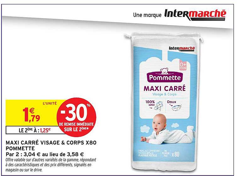 MAXI CARRÉ VISAGE & CORPS X80 POMMETTE
