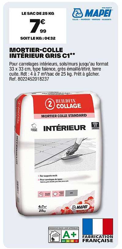 MORTIER-COLLE INTÉRIEUR GRIS C1**