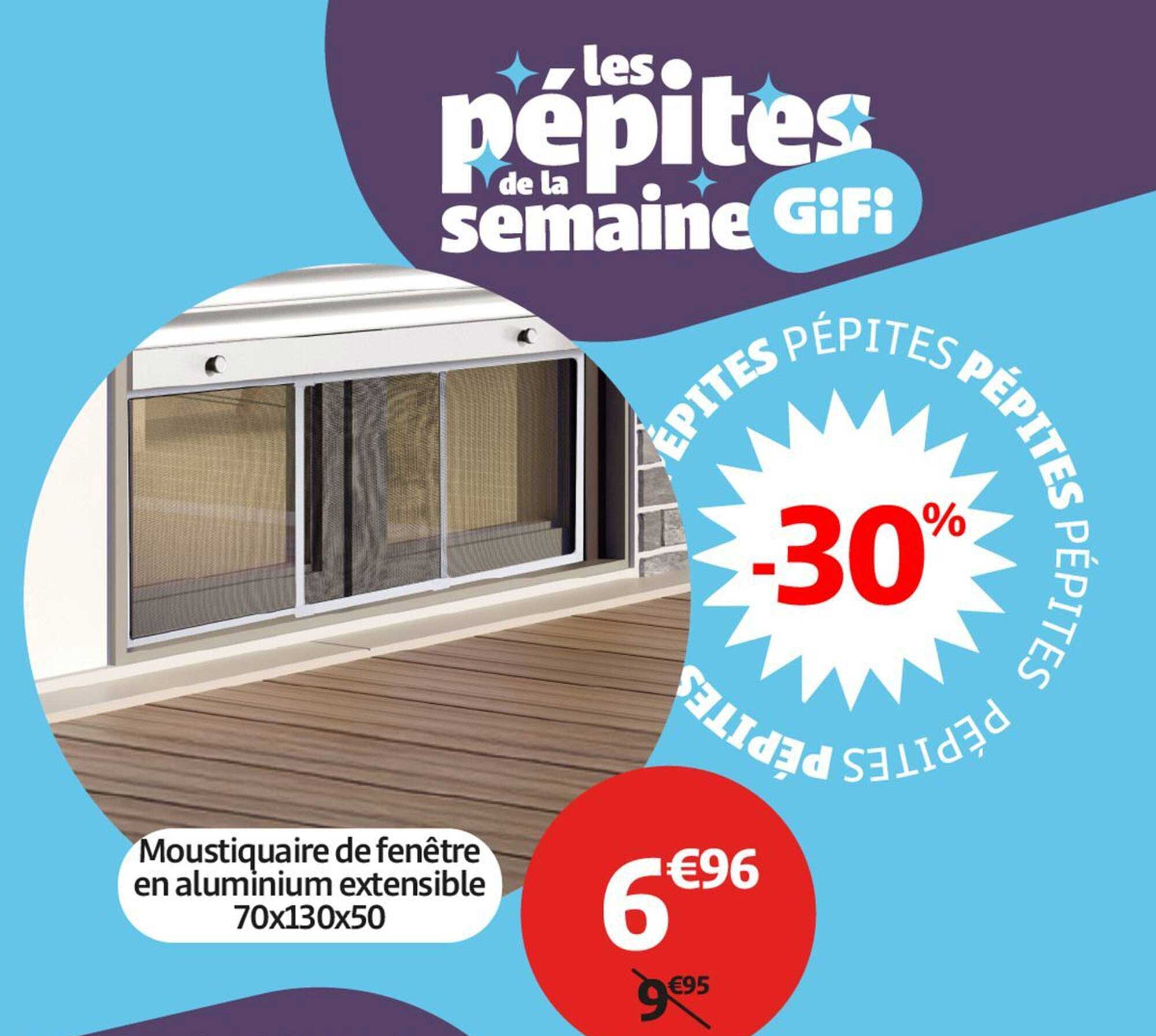 Moustiquaire de fenêtre en aluminium extensible 70x130x50