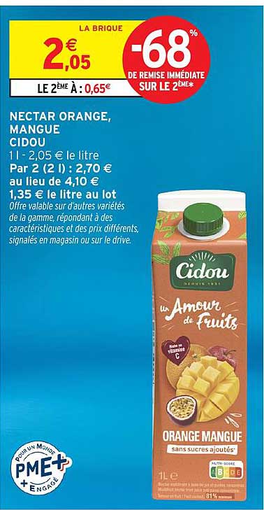 NECTAR ORANGE, MANGUE CIDOU