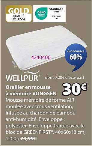 Oreiller en mousse à mémoire VONGSEN