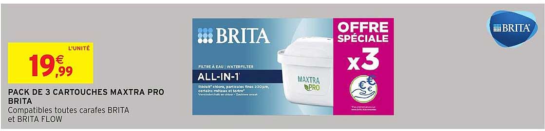 PACK DE 3 CARTOUCHES MAXTRA PRO BRITA