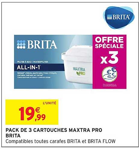 PACK DE 3 CARTOUCHES MAXTRA PRO BRITA