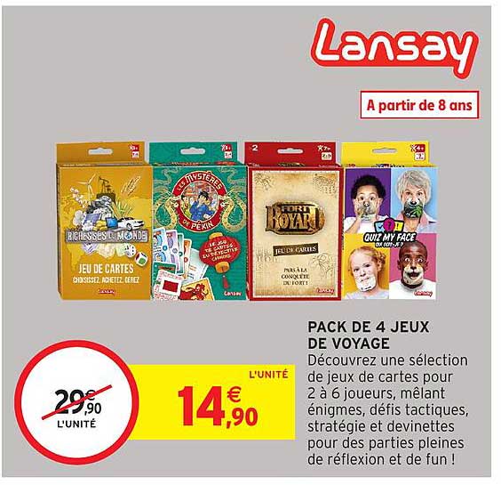 PACK DE 4 JEUX DE VOYAGE