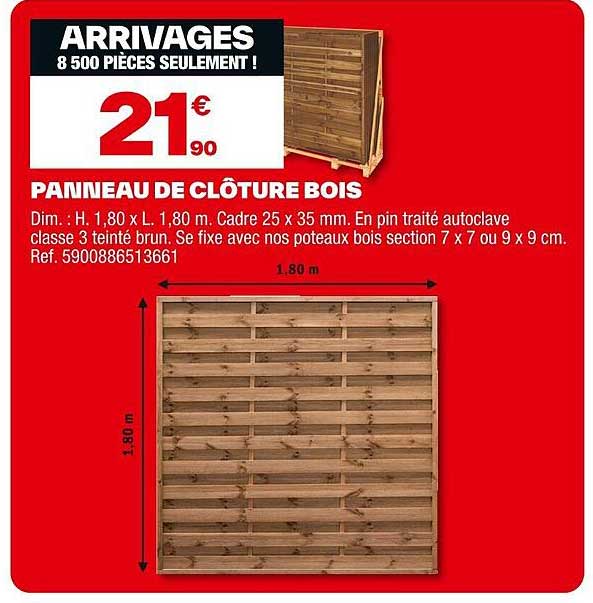 Panneau de clôture bois