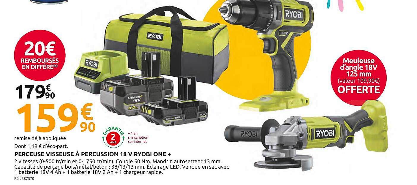 Percueuse visseuse à percussion 18 V Ryobi ONE +