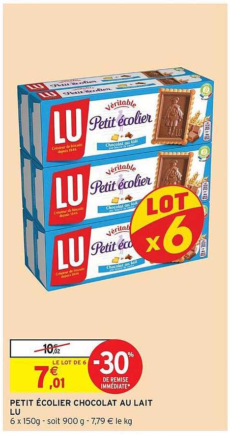 PETIT ÉCOLIER CHOCOLAT AU LAIT LU