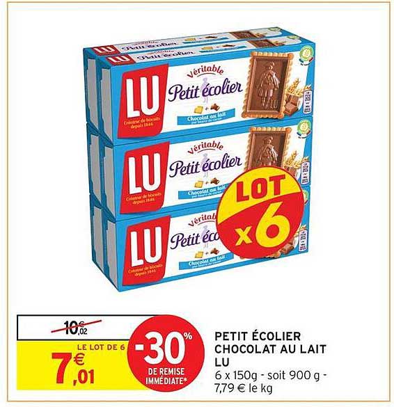PETIT ÉCOLIER CHOCOLAT AU LAIT LU