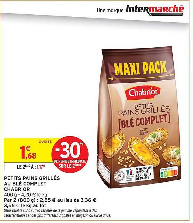 PETITS PAINS GRILLÉS AU BLÉ COMPLET