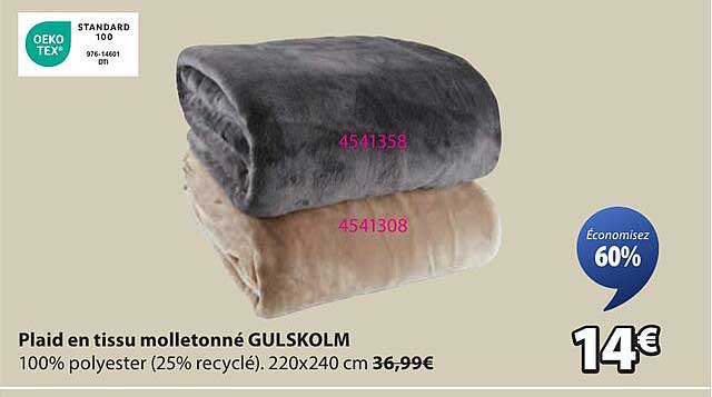 Plaid en tissu molletonné GULSKOLM