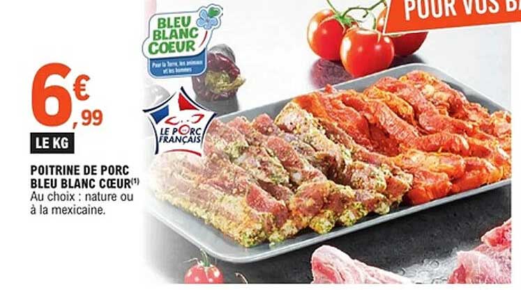 POITRINE DE PORC BLEU BLANC CŒUR