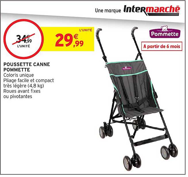 POUSSETTE CANNE POMMETTE