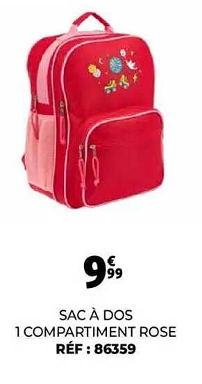 SAC À DOS 1 COMPARTIMENT ROSE