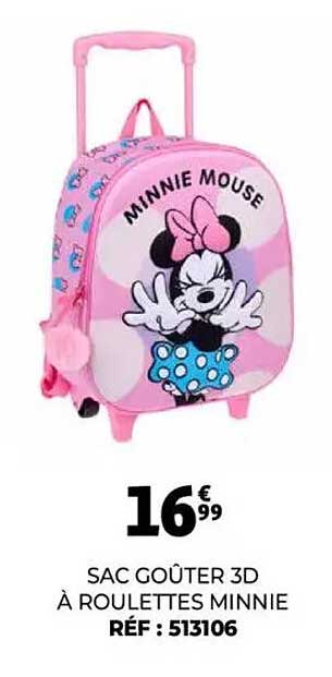 SAC GOÛTER 3D À ROULETTES MINNIE