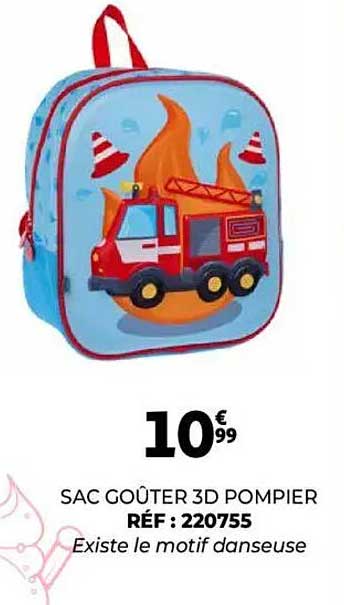SAC GOÛTER 3D POMPIER