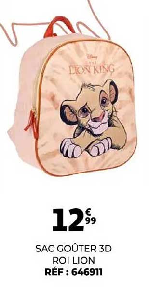 SAC GOÛTER 3D ROI LION