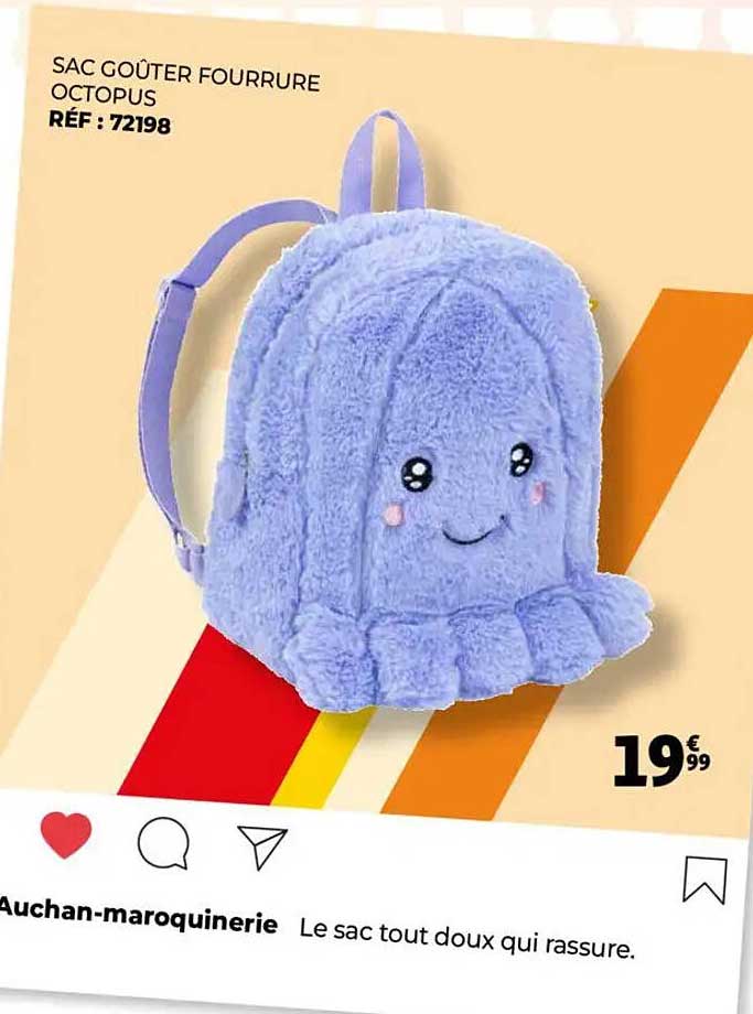 SAC GOÛTER FOURRURE OCTOPUS