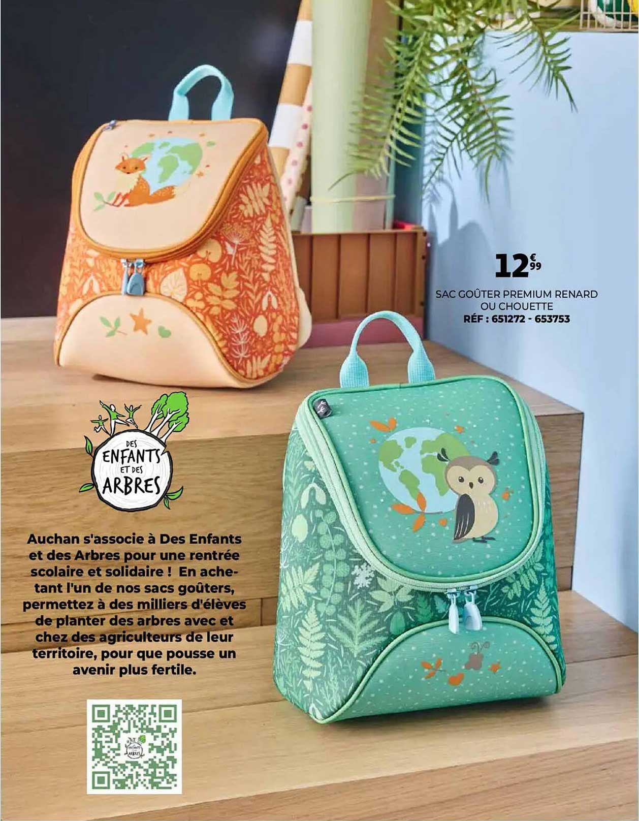 SAC GOÛTER PREMIUM RENARD OU CHOUETTE