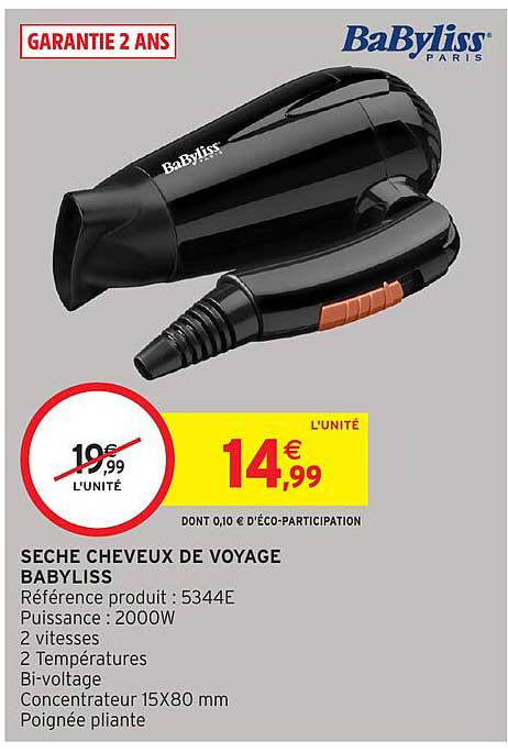 Sèche Cheveux de Voyage BaByliss