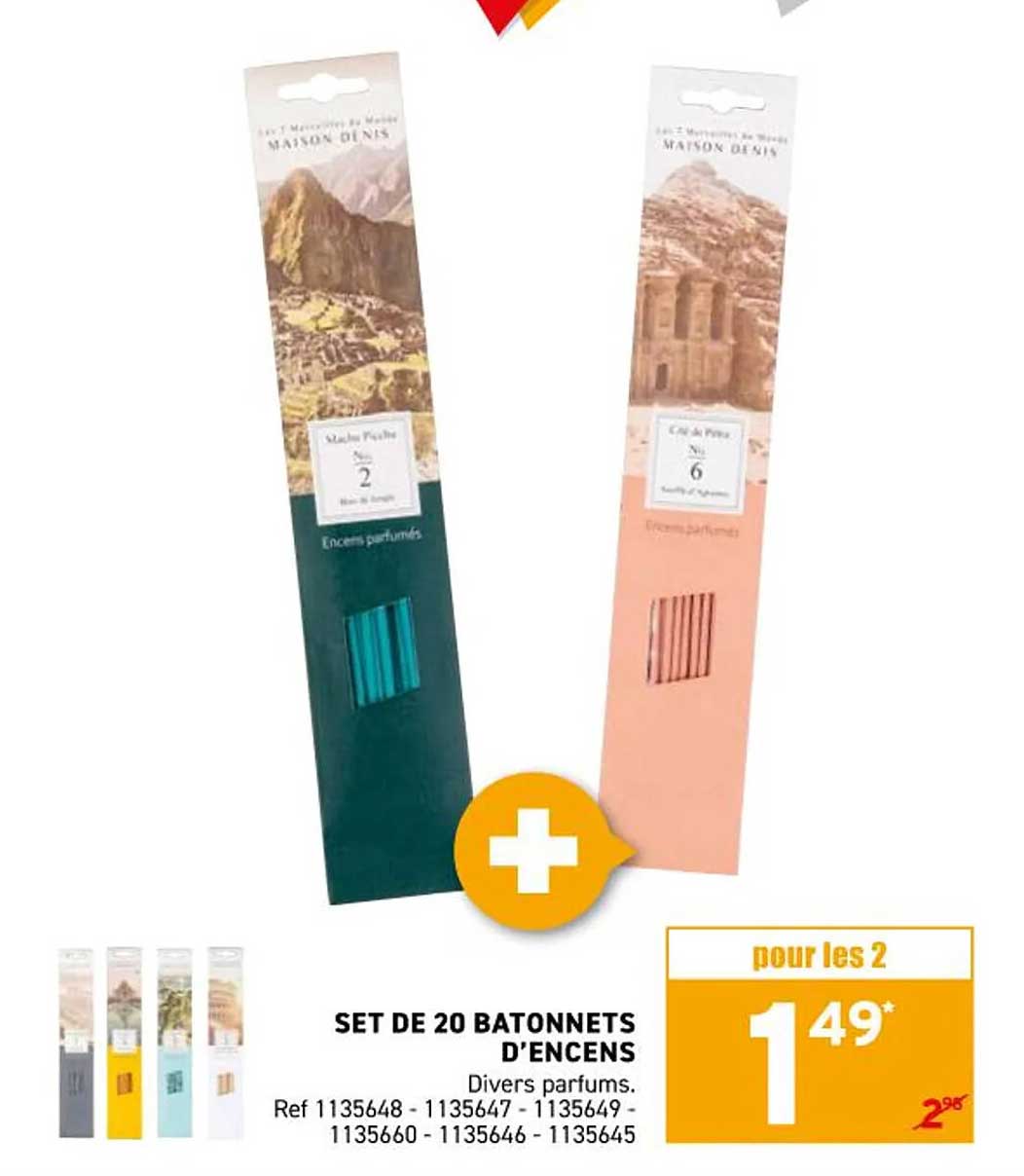 SET DE 20 BATONNETS D'ENCENS