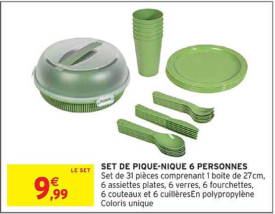 SET DE PIQUE-NIQUE 6 PERSONNES