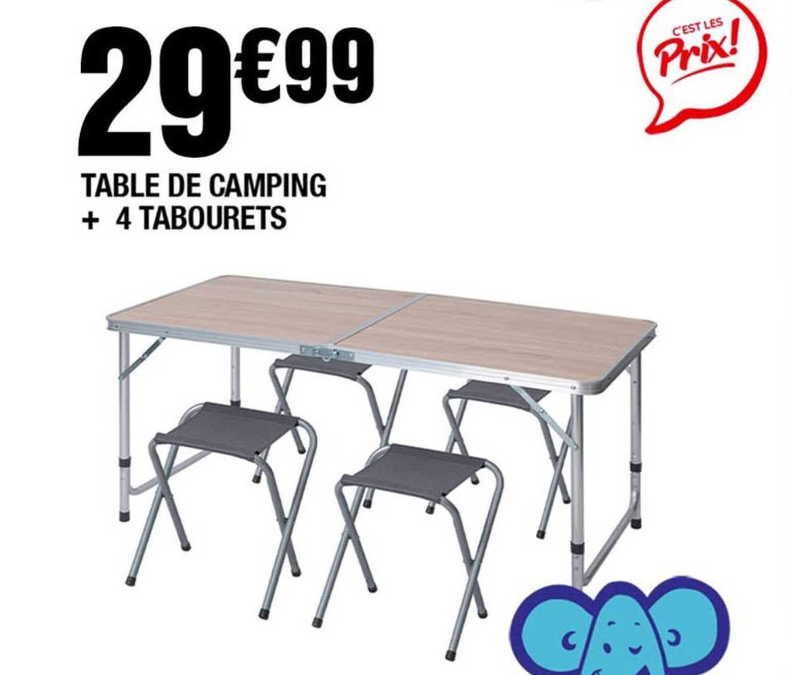 TABLE DE CAMPING + 4 TABOURETS