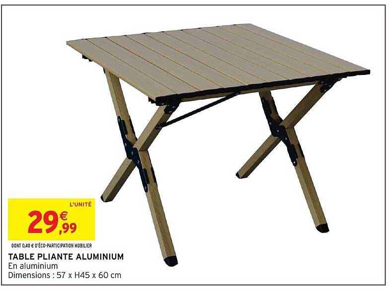 TABLE PLiante ALUMINIUM