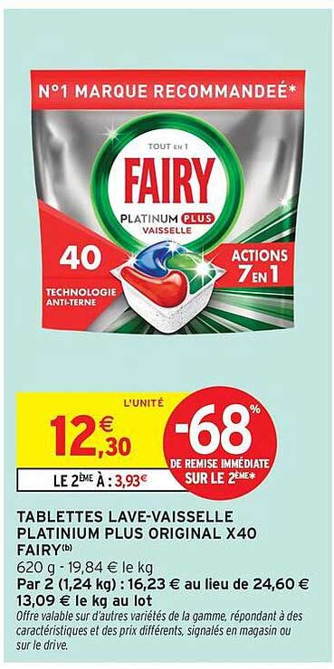 TABLETTES LAVE-VAISSELLE PLATINIUM PLUS ORIGINAL X40 FAIRY