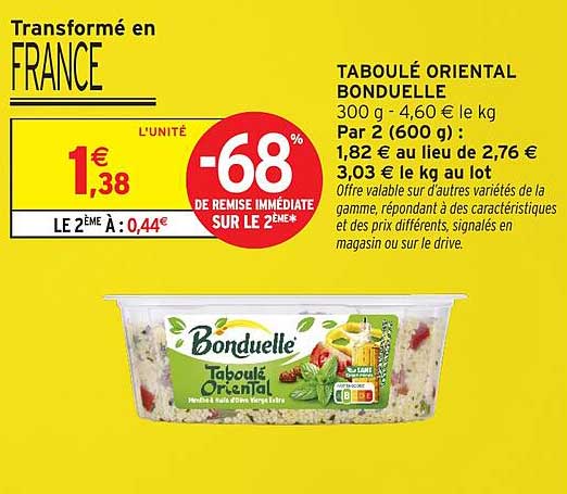 TABOULÉ ORIENTAL BONDUELLE
