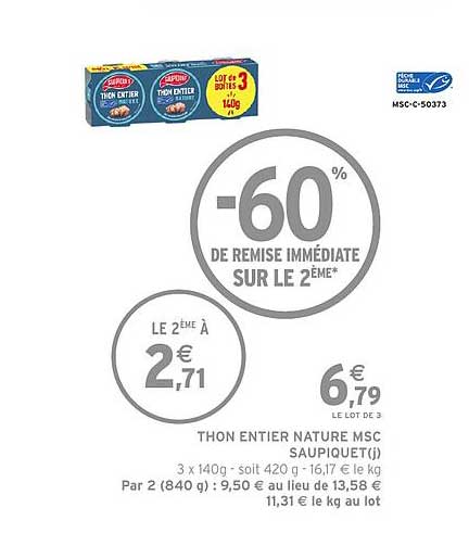 THON ENTIER NATURE MSC SAUPIQUET