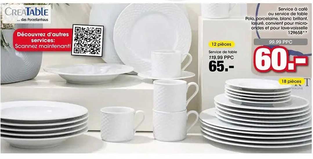 12 pièces Service de table