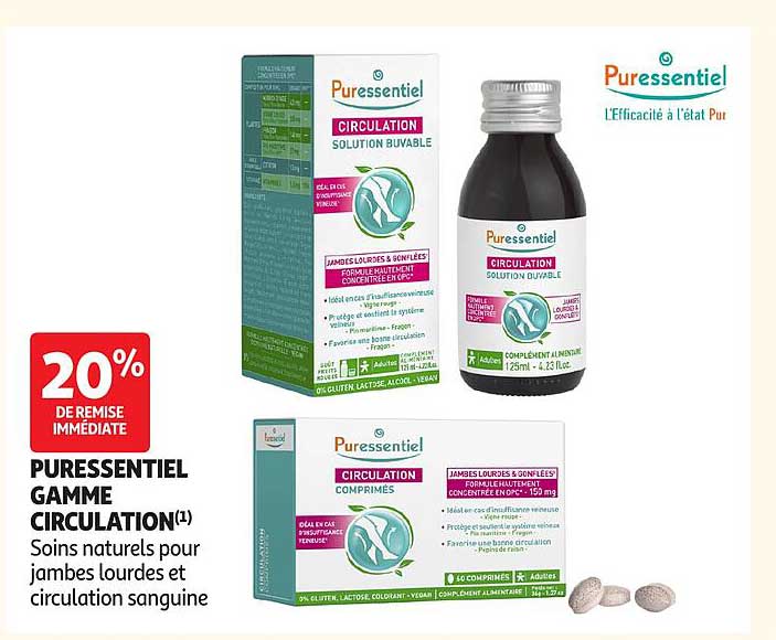 20% DE REMISE IMMÉDIATE PURESSENTIEL GAMME CIRCULATION(1)