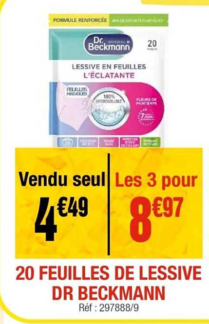 20 FEUILLES DE LESSIVE DR BECKMANN