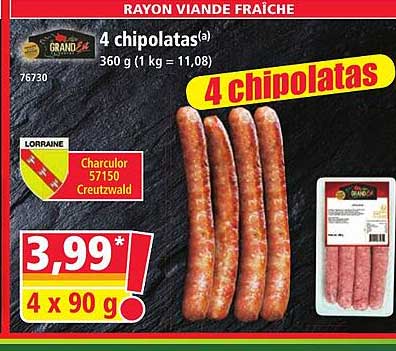 4 chipolatas