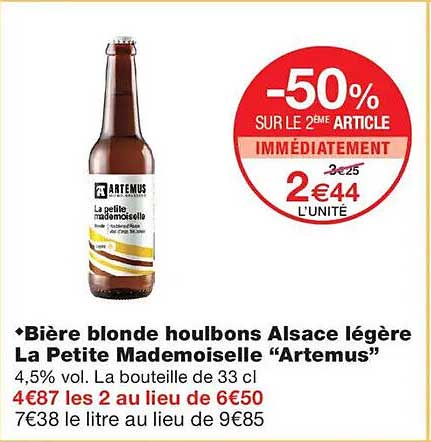 -50% SUR LE 2ÈME ARTICLE IMMÉDIATEMENT