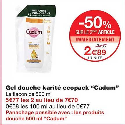 -50% SUR LE 2ÈME ARTICLE IMMÉDIATEMENT
