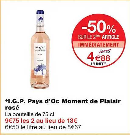-50% SUR LE 2ÈME ARTICLE IMMÉDIATEMENT