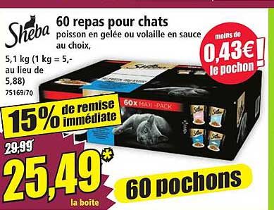 60 repas pour chats
